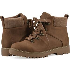 Cliffs White Mountain Women Connie Hiker Boots Size US 8.5M Light Brown Fabric